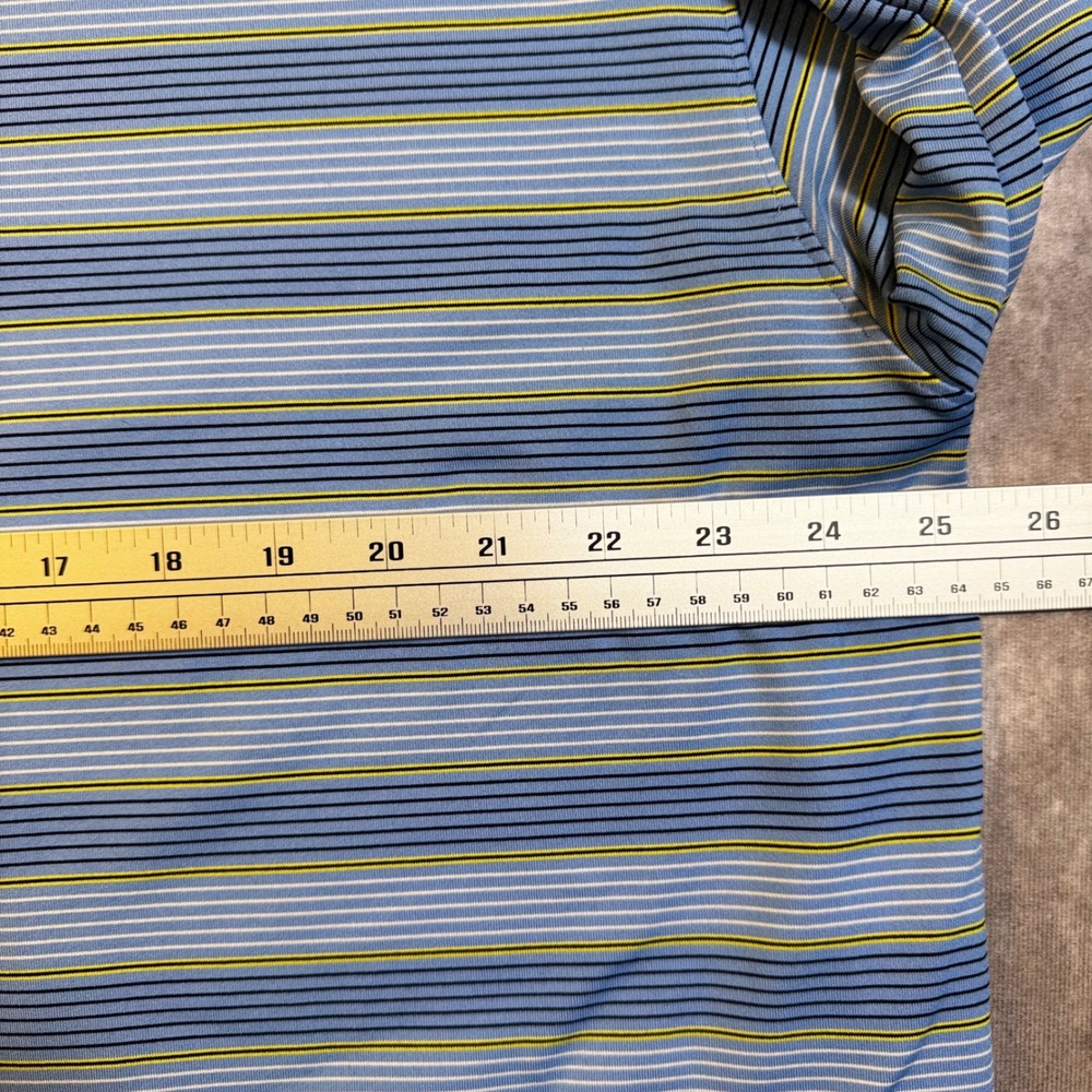 Nike Golf Mens XL Dri-FIT UV Striped Polo Shirt Blue Yellow Black RN 56323 - Picture 6 of 8